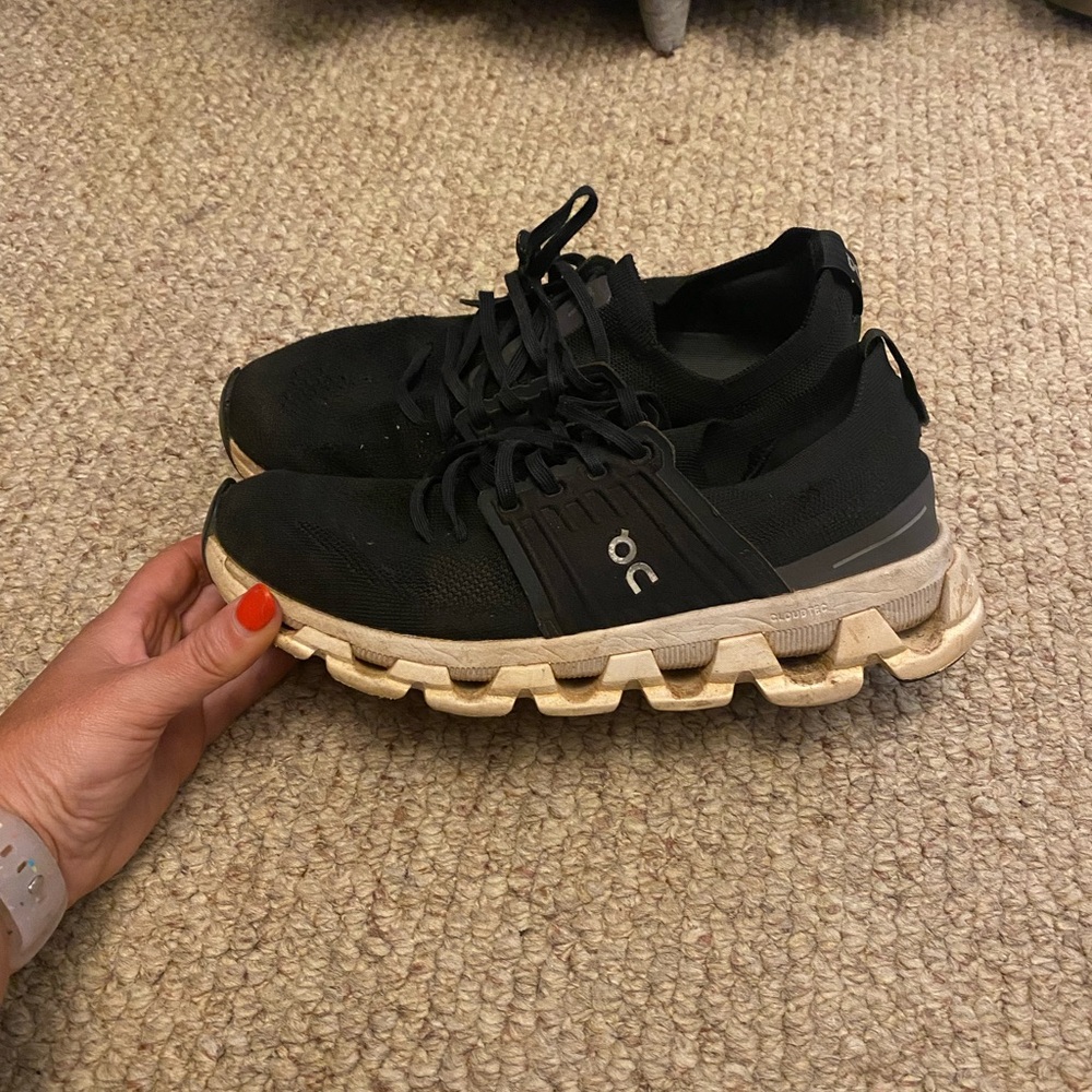 On Running Men's Black and Tan Athletic Shoes